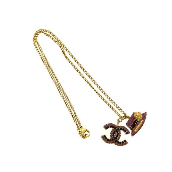 CHANEL Authentic Black Logo Necklace - Picture 3 of 4